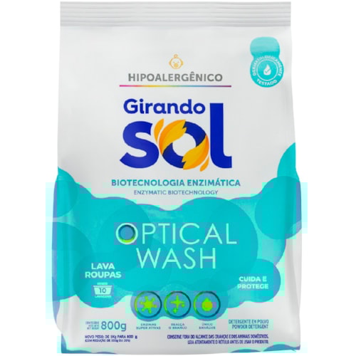 Sabão em Pó Girando Sol Optical Wash Sachet 800g