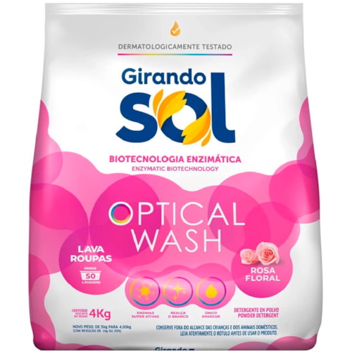 Sabão em Pó Girando Sol Rosa Floral 4kg - Destro