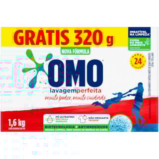 Sabão em Pó Omo Lavagem Perfeita 1,6Kg 320g Grátis