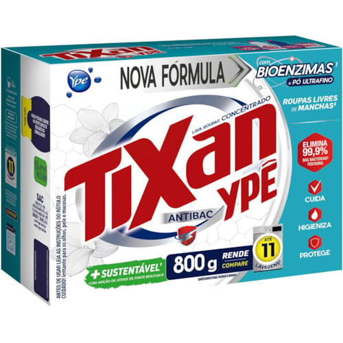 Sabão em Pó Tixan Ypê Antibac Concentrado 800g