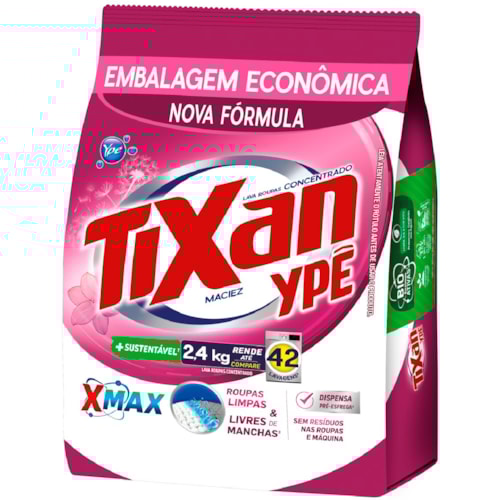 Sabão em Pó Tixan Ypê Maciez 8x2,4kg