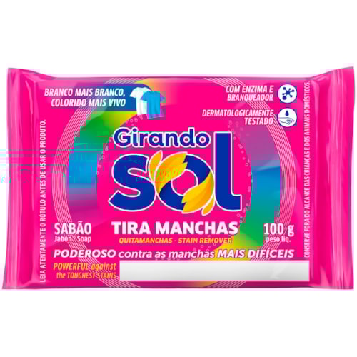 Sabão Girando Sol Tira Manchas 100g
