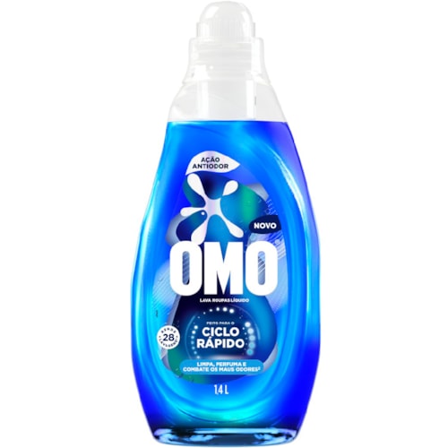 Sabão Líquido Omo Ciclo Rápido Ação Antiodor 1,4L