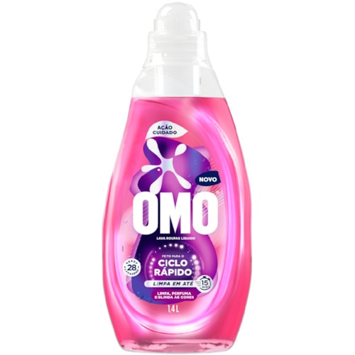Sabão Líquido Omo Ciclo Rápido Ação Cuidado 1,4L