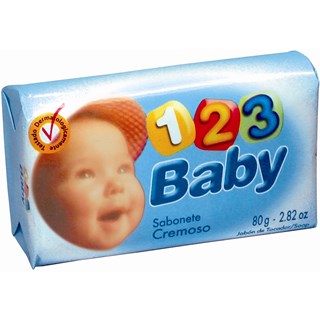 Sabonete 123 Baby Em Barra Azul 80g