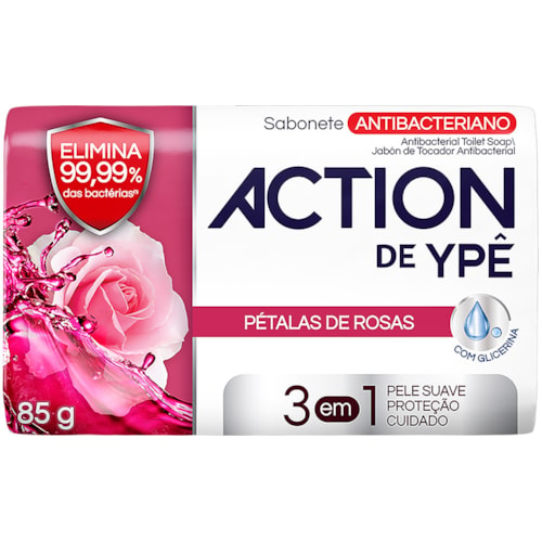 Sabonete Action de Ypê Pétalas de Rosas Em Barra 85g