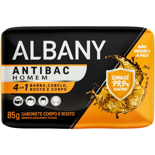 Sabonete Albany Masculino 4 em 1 em Barra 80g
