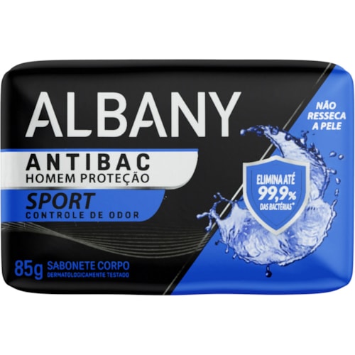 Sabonete Albany Masculino Sport Controle de Odor em Barra 80g