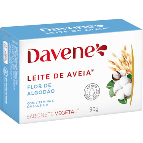 Sabonete Davene Leite de Aveia Flor de Algodão Em Barra 90g