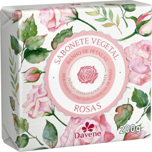 Sabonete Davene Rosas em Barra 200g