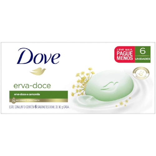 Sabonete Dove em Barra Erva Doce e Camomila 6X90g