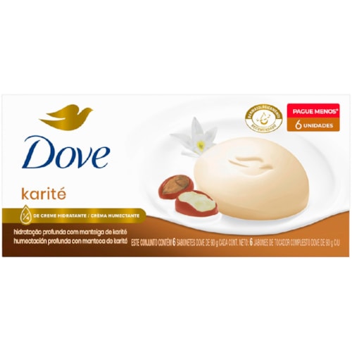 Sabonete em Barra Dove Karité 6x90g Leve + Pague -