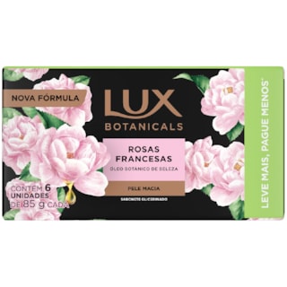 Sabonete em Barra Lux Botanic Rosas Francesas 6x85g Leve + Pague -