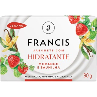 Sabonete Francis Com Hidratante Morango e Baunilha Barra 90g