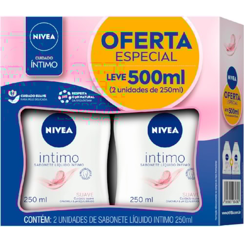 Sabonete Íntimo Nivea Suave 2x250ml Promo