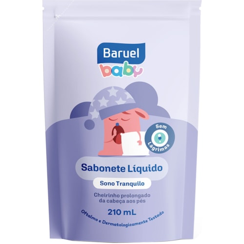 Sabonete Líquido Baruel Baby Sono Tranquilo Sachê Refil 210ml