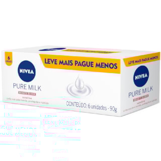 Sabonete Nivea Pure Milk Beauty Elixir Barra 6x90g Promo