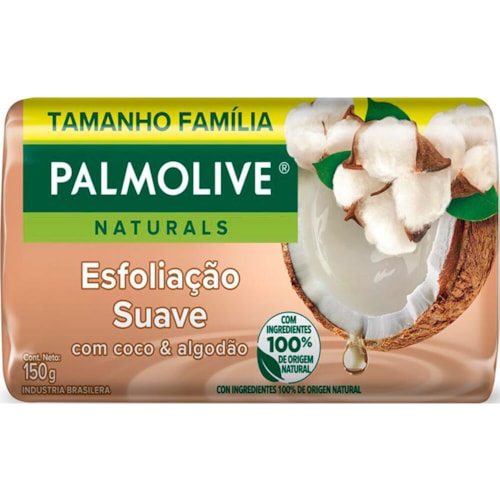 Sabonete Palmolive Esfoliação Suave com Coco e Algodão em Barra 150g