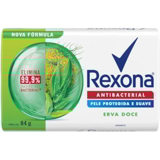 Sabonete Rexona Antibacterial Erva Doce Em Barra 84g