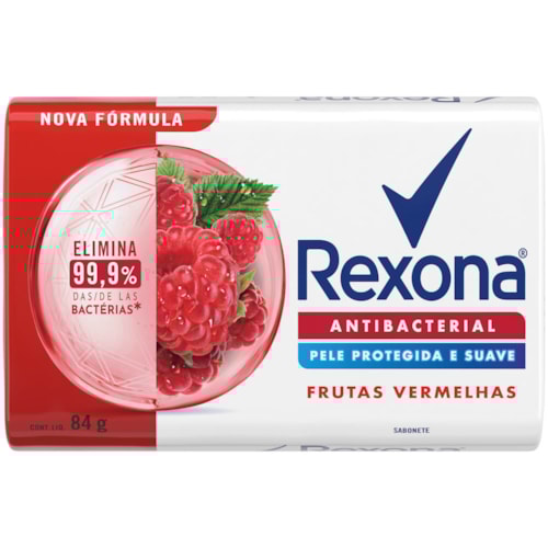 Sabonete Rexona Antibacterial Frutas Vermelhas Em Barra 84g