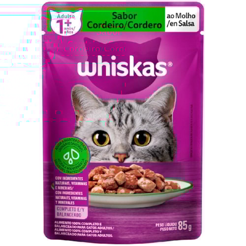 Sachê Whiskas Sabor Cordeiro para Adultos 85g