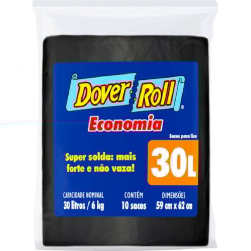 Saco de Lixo Dover Roll Economia 30L 10 Unidades
