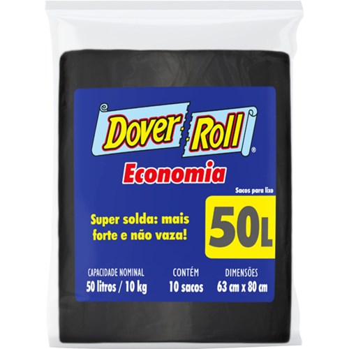 Saco de Lixo Dover Roll Econômico 50L 10Un