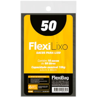 Saco de Lixo Flexi 50L 10 Unidades