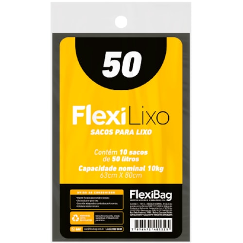 Saco de Lixo Flexi 50L 10 Unidades