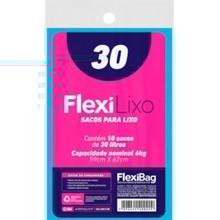Saco de Lixo FlexiLixo Almofada 30L 10Un