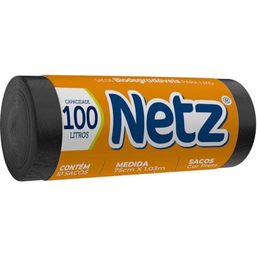 Saco de Lixo Netz Biodegradável Rolo 100L 10Un