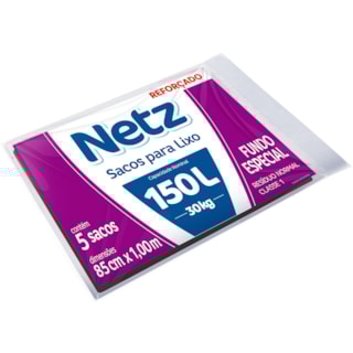 Saco de Lixo Netz Reforçado Almofada 150L 5Un