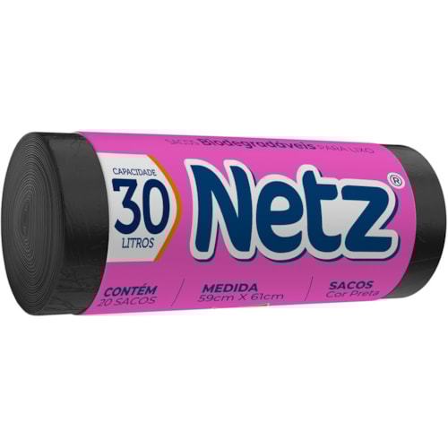 Saco de Lixo Netz Rolo Biodegradável 30 Litros 20 Unidades