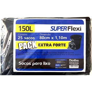 Saco de Lixo Super Flexi Extra Forte 150L 25Un