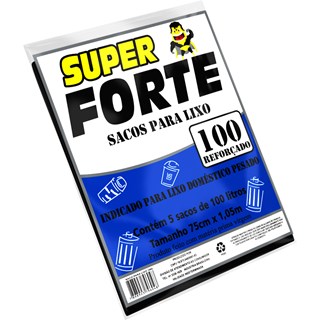 Saco de Lixo Super Forte Almofadado 100l 5 unidades