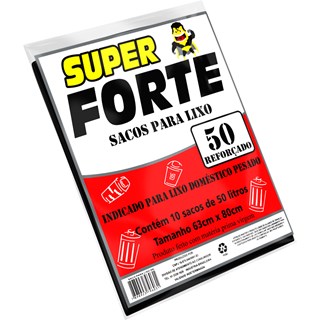 Saco de Lixo Super Forte Almofadado 50l 10 unidades