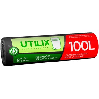 Saco de Lixo Utilix 100L 15 Unidades