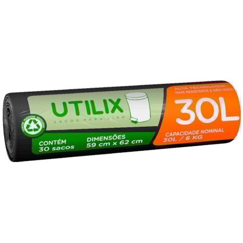 Saco de Lixo Utilix 30L 30 Unidades