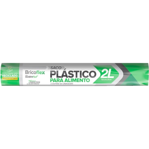 Sacos Plásticos Freezer Bricoflex 2L Rolo 50 unidades