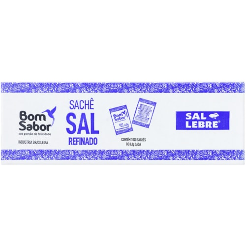 Sal Lebre Refinado Sachet 1000Un 0,8g