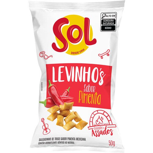 Salgadinho Sol Levinho's Sabor Pimenta 50g