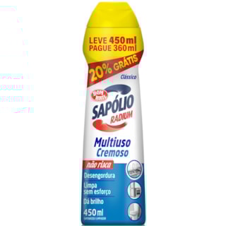 Saponáceo Cremoso Sapólio Radium Clássico Multiuso Leve 450ml Pague 36