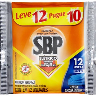 SBP Repelente Elétrico Pastilha Refil Leve 12 pague 10
