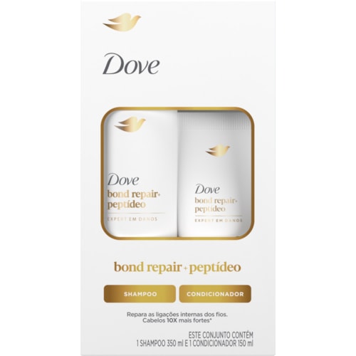 Shampoo 350ml + Condicionador 150ml Dove Bond Repair+ Peptídeo