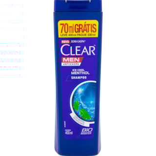 Shampoo Anticaspa Clear Men Ice Cool Menthol 400ml