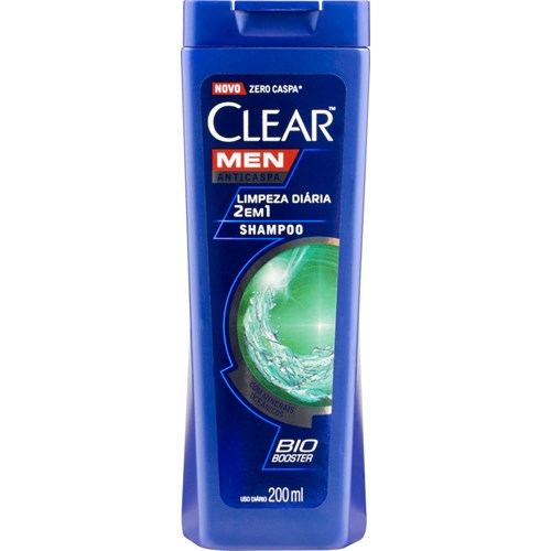 Shampoo Anticaspa Clear Men Limpeza Diária 2 em 1 200ml