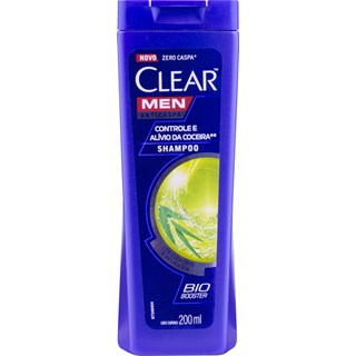 Shampoo Clear Men Anticaspa Controle e Alívio da Coceira 200ml