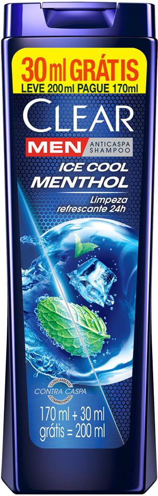 Shampoo Clear Men Anticaspa Ice Cool Menthol Leve 200ml Pague
