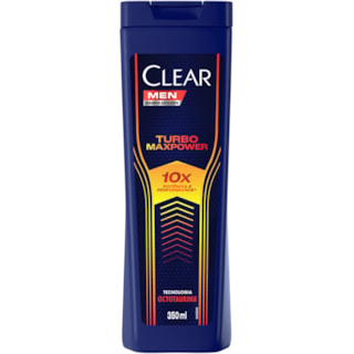 Shampoo Clear Men Anticaspa Turbo Max Power 350ml