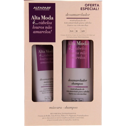 Shampoo + Máscara Desamarelador Alta Moda Kit 300ml+200g